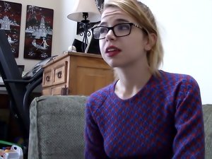 Nerdy Blonde in Glasses gets Fucked