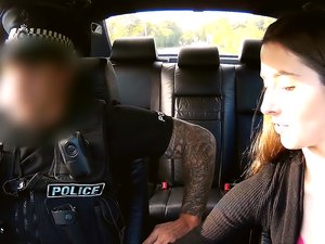 Teen Brunette Bribes a Cop With Sex