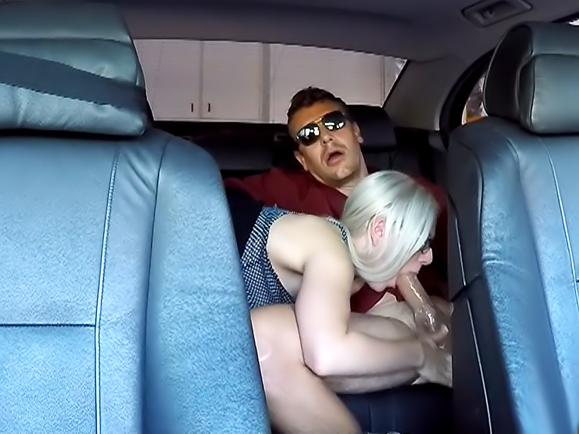 Back seat hardcore sex with a hot blonde