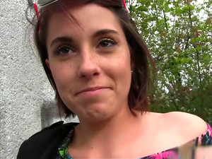 Brunette Amateur Banged Outdoors